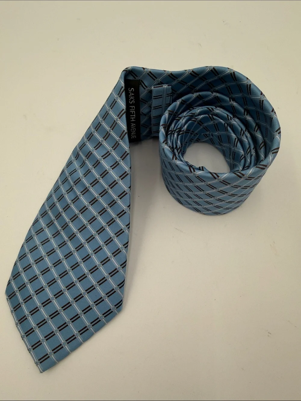 Said Fifth Avenue Light Blue Plaid Men's Tie